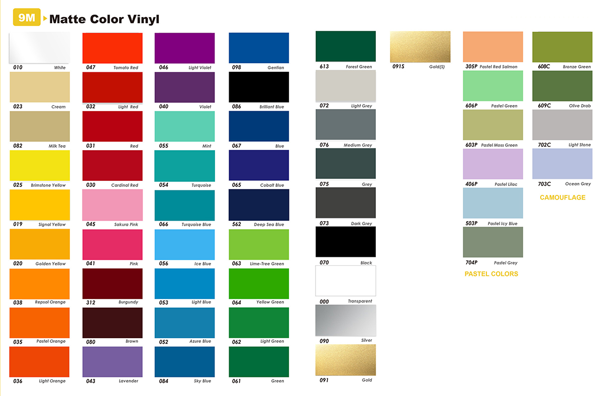 9m color chart